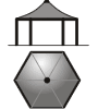 Dimensiuni Gazebolegno hexagonal
